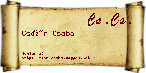 Csór Csaba névjegykártya