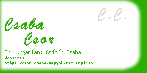 csaba csor business card